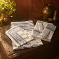 White and Blue Floral Bed and Bath Gift Set, The Gift Room. Handmade in India by House of Taraasha.