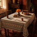 Blue & Dusty Pink Floral Cotton Tablecloth & Mat Set, The Gathered Table. Handmade in India by House of Taraasha.