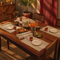 Off-White Madur Grass Table Mat, The Gathered Table. Handmade in India by House of Taraasha.