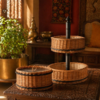 Kashmiri Willow Wicker Storage Box & Fruit Basket, The Wicker House. Handmade in India by House of Taraasha.