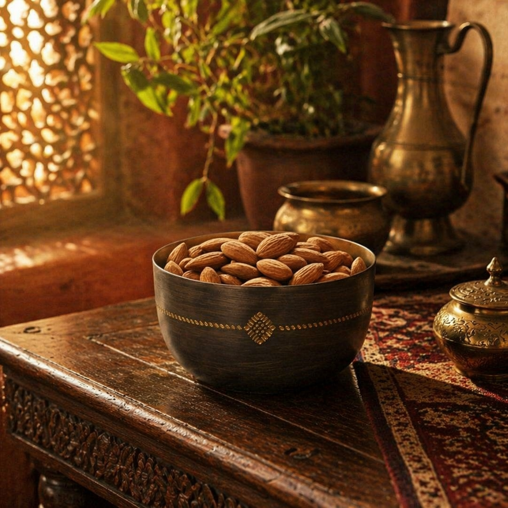 Kanjeevaram Antique Brass Condiment Bowl, The Brass Atelier. Handmade in India by House of Taraasha.