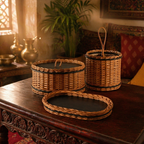 Kashmir Willow Storage Box, Tray & Cutlery Caddy, The Brass Atelier. Handmade in India by House of Taraasha.