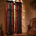 Chintz Navy Blue Hand-Printed Cotton Door Curtain, The Draped Window. Handmade in India by House of Taraasha.