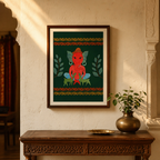 Gond Forest Ganesha Tribal Art Print, The Art Wall. Handmade in India by House of Taraasha.