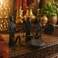 Bastar Wrought Iron Seated Musicians Trio, Tribal Stories. Handmade in India by House of Taraasha.