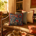 Chintz Trio Hand Block-Printed Cotton Cushion Set, The Living Room. Handmade in India by House of Taraasha.