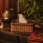 Kashmir Willow Wicker Tissue Box, The Wicker House. Handmade in India by House of Taraasha.