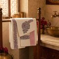 Petal Pattern Hand Block-Printed Cotton Towel Set, The Linen Room. Handmade in India by House of Taraasha.