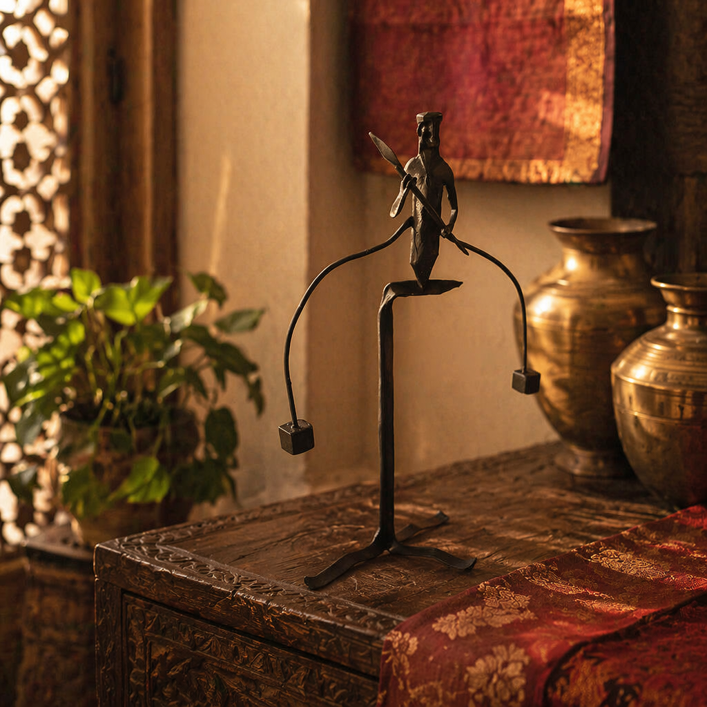 Bastar Balance Wrought Iron Figurine, Tribal Stories. Handmade in India by House of Taraasha.