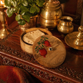 Rajasthan Hand-Painted Anar Mango Wood Roti Box, The Wood Table. Handmade in India by House of Taraasha.