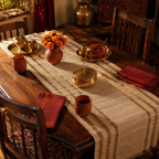 Madur Grass Woven Runner Off-White, The Gathered Table. Handmade in India by House of Taraasha.