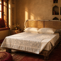 Sanganer Mulmul Hand-Printed Cotton Dohar, The Linen Room. Handmade in India by House of Taraasha.