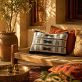Naga Monochrome Backstrap-Loom Woven Rectangular Cushion Cover, The Living Room. Handmade in India by House of Taraasha.