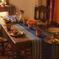 Madur Grass Woven Runner Teal and Cobalt Blue, The Gathered Table. Handmade in India by House of Taraasha.