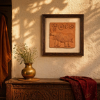 Harappan Seal Terracotta Rhinoceros Replica, The Art Wall. Handmade in India by House of Taraasha.