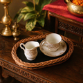Ganderbal Kashmir Willow Wicker Serving Tray, The Brass Atelier. Handmade in India by House of Taraasha.