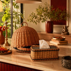 Kashmir Willow Cloche Platter & Tissue Box, The Wicker House. Handmade in India by House of Taraasha.