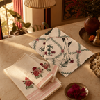 White and Pink Floral Bed and Bath Gift Set, The Gift Room. Handmade in India by House of Taraasha.