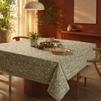 Floral Cotton Hand-Printed 4-Seater Tablecloth, The Gathered Table. Handmade in India by House of Taraasha.