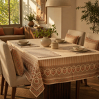 Dusty Pink Floral Cotton Tablecloth & Mat Set, The Gathered Table. Handmade in India by House of Taraasha.
