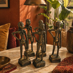 Dhokra Dancing Girl Harappan Replica in Brass, Tribal Stories. Handmade in India by House of Taraasha.