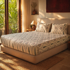 Cypress Pink Hand-Printed Floral Bedsheet, The Linen Room. Handmade in India by House of Taraasha.