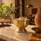 Mould-Cast Pure Brass Serving Bowl, The Brass Atelier. Handmade in India by House of Taraasha.