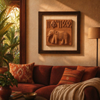 Harappan Elephant Seal Terracotta Wall Replica, The Art Wall. Handmade in India by House of Taraasha.