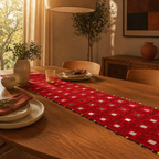 Lambani Mirror-Work Runner Scarlet, The Gathered Table. Handmade in India by House of Taraasha.