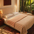 Dusty Pink Royal Courtyards Reversible Quilt, The Linen Room. Handmade in India by House of Taraasha.