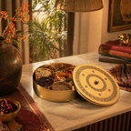 Kanjeevaram Premium Pure Brass Masala Dabba, The Brass Atelier. Handmade in India by House of Taraasha.