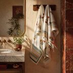Marigold Hand Block-Printed Waffle Cotton Towel Set, The Linen Room. Handmade in India by House of Taraasha.