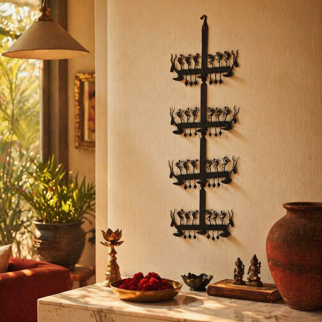 Bastar Lohshilp Wrought Iron Tribal Stand, Tribal Stories. Handmade in India by House of Taraasha.