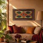 Lippan Wall Panel Forest Green and Earth Brown, The Art Wall. Handmade in India by House of Taraasha.