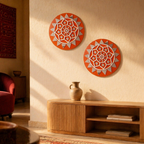 Brick Lippan Mud & Mirror Wall Discs, The Art Wall. Handmade in India by House of Taraasha.