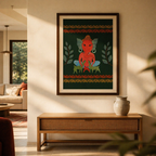 Gond Forest Ganesha Tribal Art Print, The Art Wall. Handmade in India by House of Taraasha.