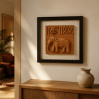 Harappan Elephant Seal Terracotta Wall Replica, The Art Wall. Handmade in India by House of Taraasha.