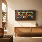 Lippan Wall Panel Forest Green and Earth Brown, The Art Wall. Handmade in India by House of Taraasha.