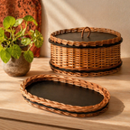 Kashmir Willow Storage Box & Serving Tray, The Brass Atelier. Handmade in India by House of Taraasha.