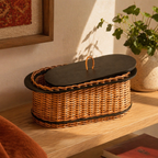 Kashmir Willow Wicker Bread Box, The Wicker House. Handmade in India by House of Taraasha.