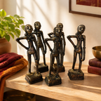 Dhokra Dancing Girl Harappan Replica in Brass, Tribal Stories. Handmade in India by House of Taraasha.
