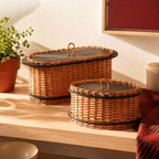 Kashmiri Willow Wicker Storage & Roti Box, The Wicker House. Handmade in India by House of Taraasha.
