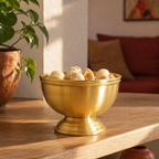 Mould-Cast Pure Brass Serving Bowl, The Brass Atelier. Handmade in India by House of Taraasha.