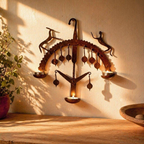 Bastar Wall Lamp Lohshilp Wrought Iron Tea Light, Still Light. Handmade in India by House of Taraasha.
