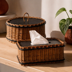 Kashmir Willow Storage Box & Tissue Box, The Wicker House. Handmade in India by House of Taraasha.