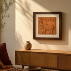 Harappan Seal Terracotta Rhinoceros Replica, The Art Wall. Handmade in India by House of Taraasha.