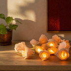 Malakar Shola Flower LED String Lights, Still Light. Handmade in India by House of Taraasha.