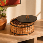 Kashmir Willow Lidded Wicker Storage Box, The Wicker House. Handmade in India by House of Taraasha.