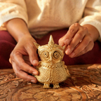 Dhokra Brass Owl Bastar Lost-Wax Casting, Tribal Stories. Handmade in India by House of Taraasha.