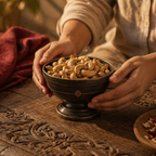 Kanjeevaram Antique Brass Serving Bowl, The Brass Atelier. Handmade in India by House of Taraasha.